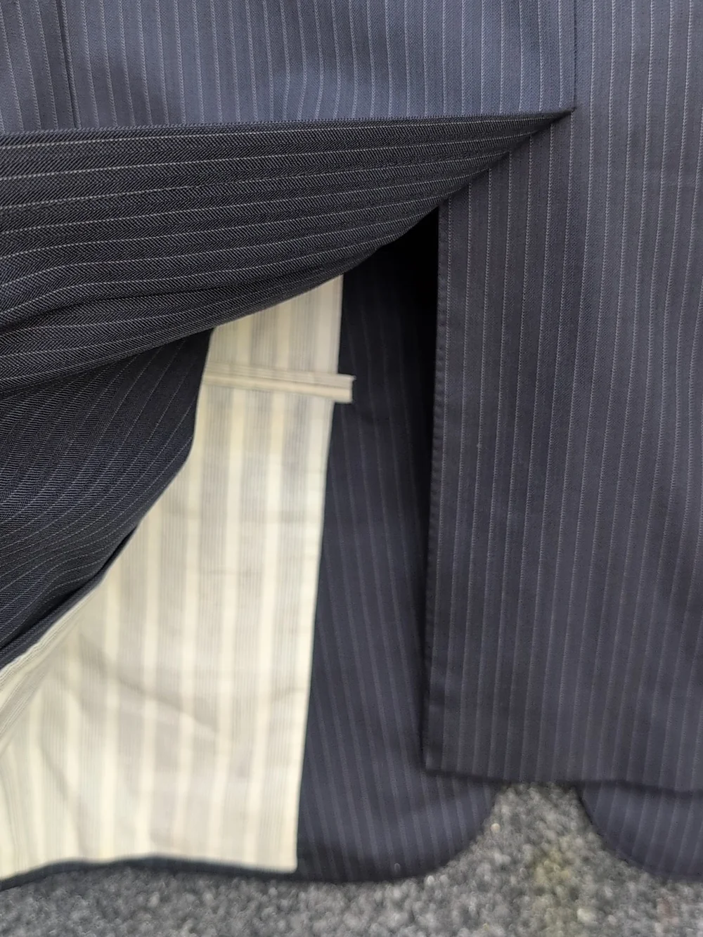 Brooks Brothers Thome Brown Jacket BB 0 Blue Pinstriped Wool Black Fleece Italy